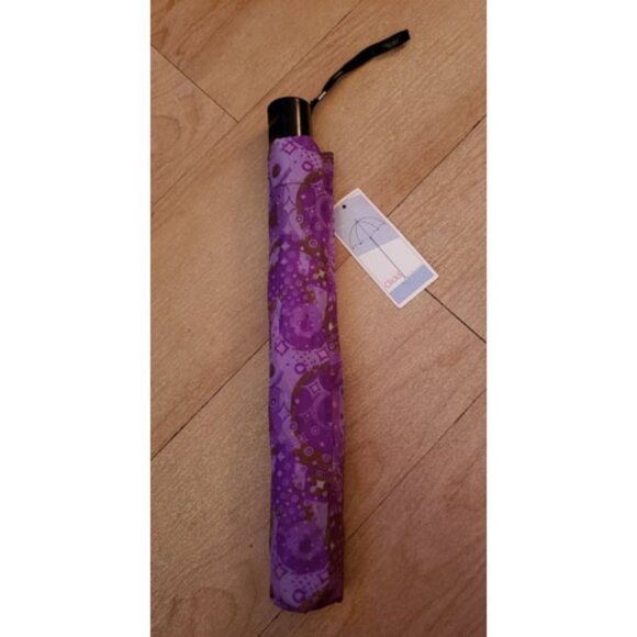 Kaleidoscope Umbrella Purple + Army Green Geometric Pattern Clicks Automatic NWT - Picture 5 of 7